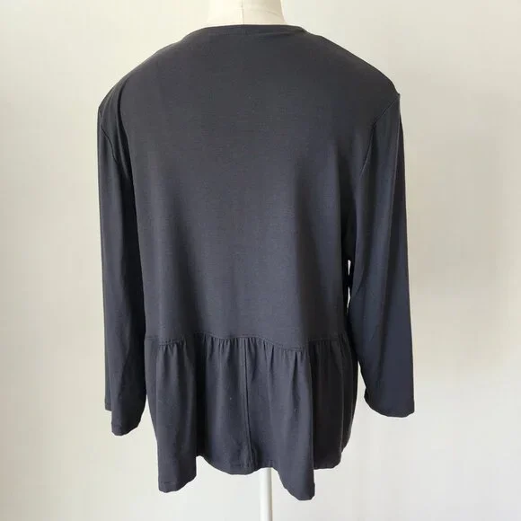 Alembika Charcoal Grey Babydoll Cardigan Top - Picture 2 of 6